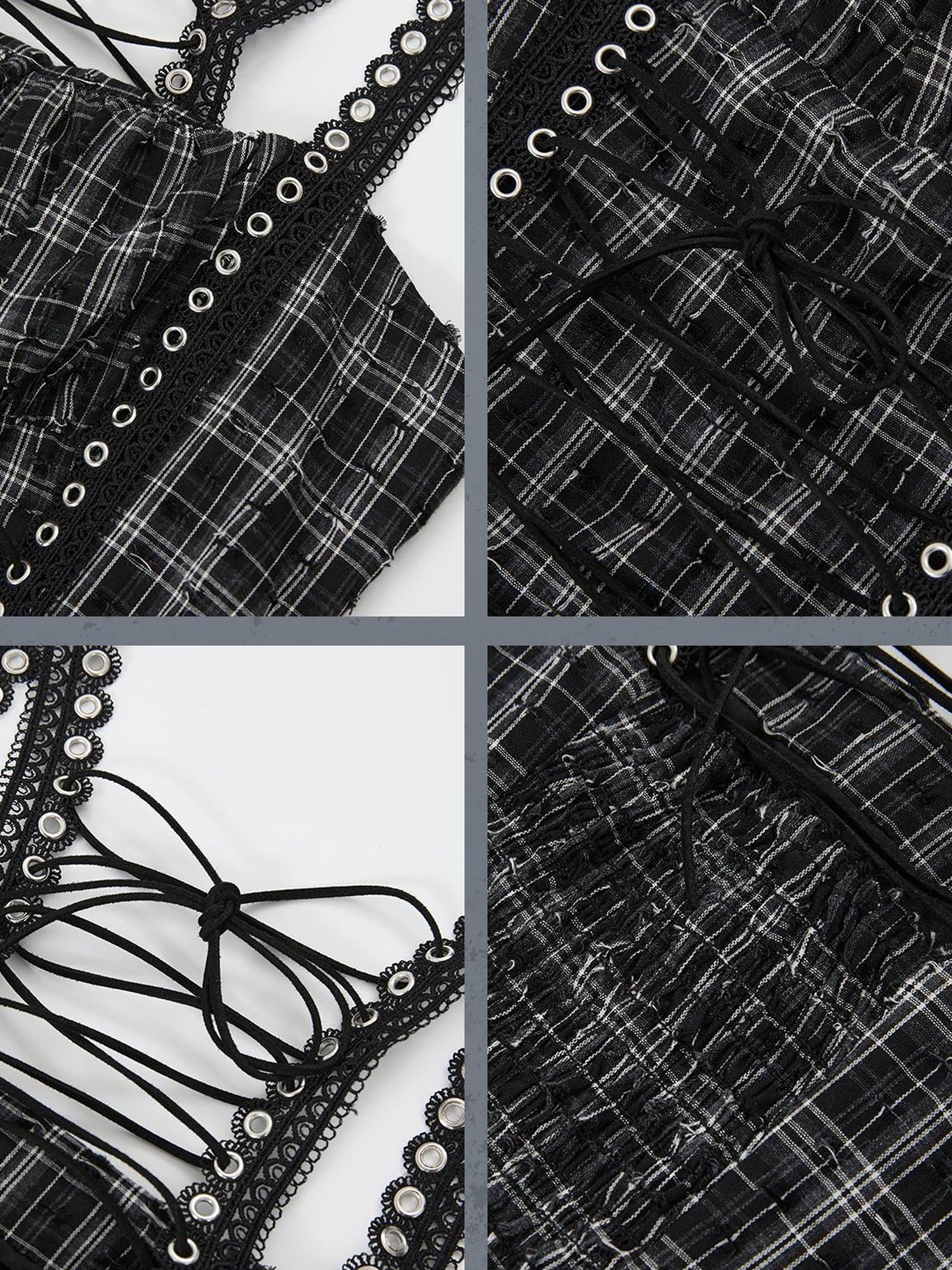 ALL iN plan Industrial Punk Welded Mini Dress With Lacing