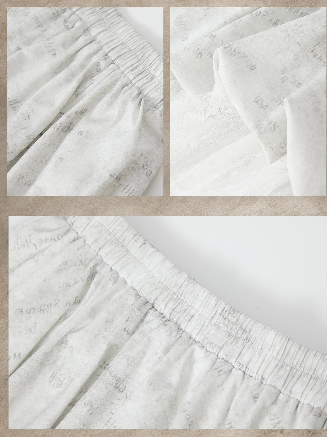 ALL iN plan Ivory Lace Irregular Tiered Smocked Waist Women&