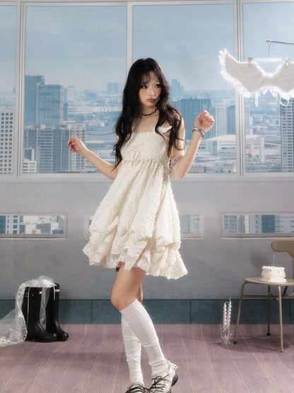 ALL iN plan Ivory Lace Panel Shirred Ruching Women&