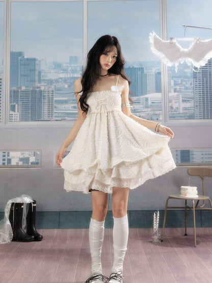 ALL iN plan Ivory Lace Panel Shirred Ruching Women&