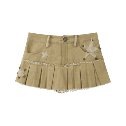 ALL_iN_plan_Khaki_Pleated_Star_Tiered_Low_Waist_Women&