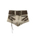 ALL iN plan Khaki Ultra Short Low Waist Buckle Pocket Women&