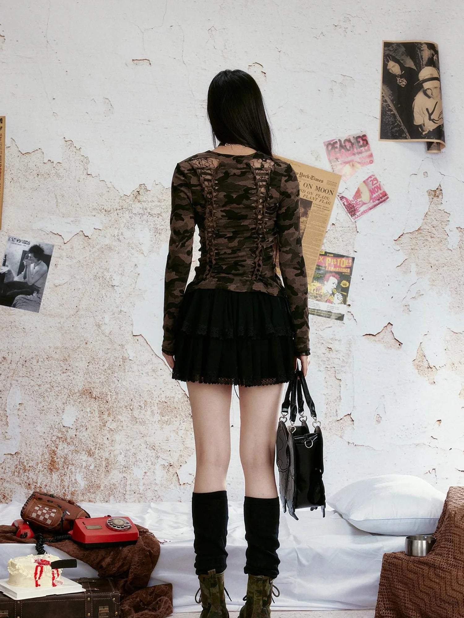 Lace Back Slimming Layered Top