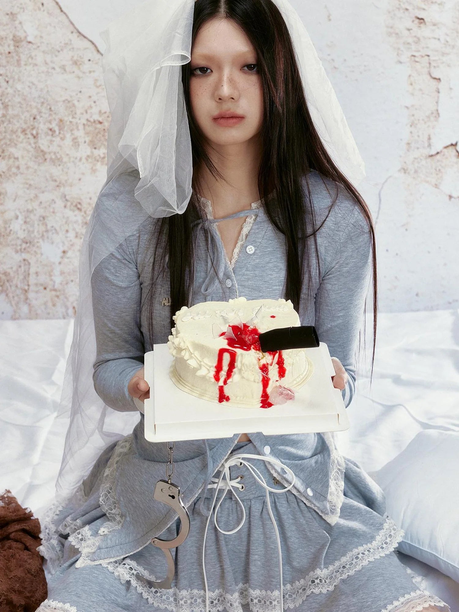 Lace Trimmed Knitted Layered Mini Skirt With Wide Waistband