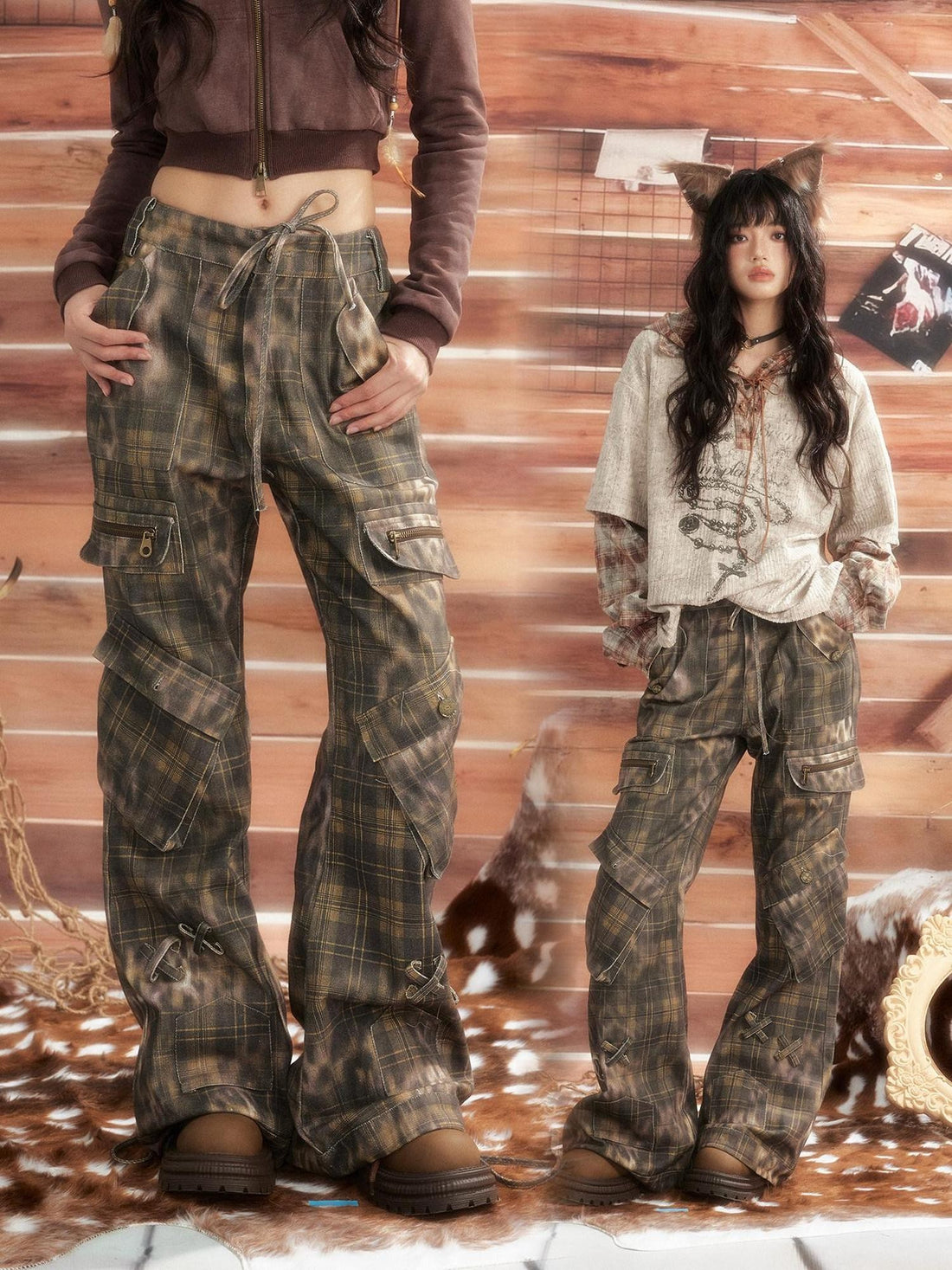 ALL iN plan Leopard Print Patchwork Women&