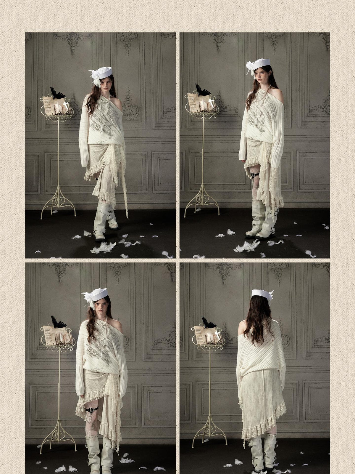 ALL iN plan Letter Print Batwing Sleeve Knit Women&