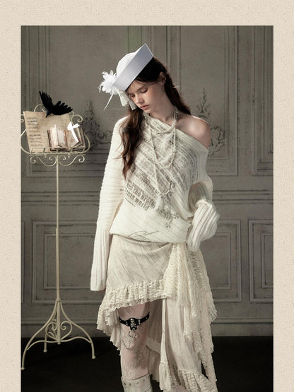 ALL iN plan Letter Print Batwing Sleeve Knit Women&