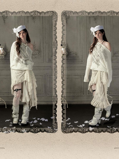 ALL iN plan Letter Print Batwing Sleeve Knit Women&