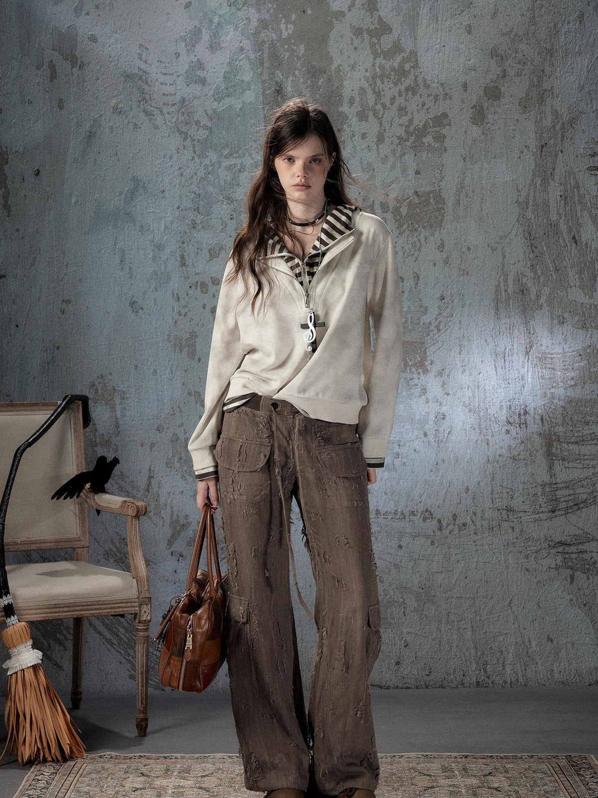 ALL iN plan Light Luxe Ripped Drawstring Mid Rise Women&