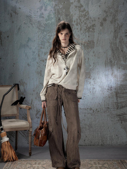 ALL iN plan Light Luxe Ripped Drawstring Mid Rise Women&