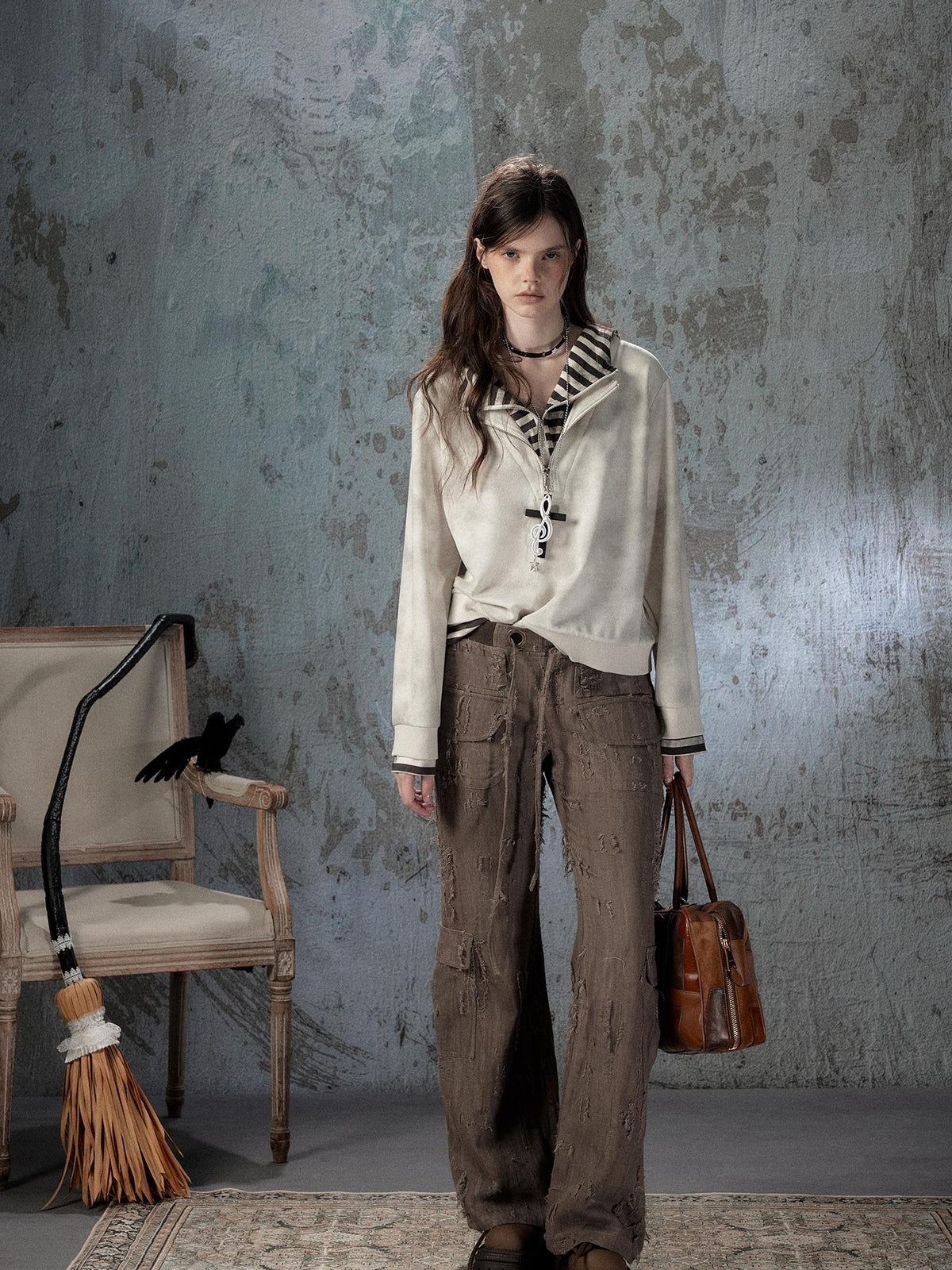 ALL iN plan Light Luxe Ripped Drawstring Mid Rise Women&
