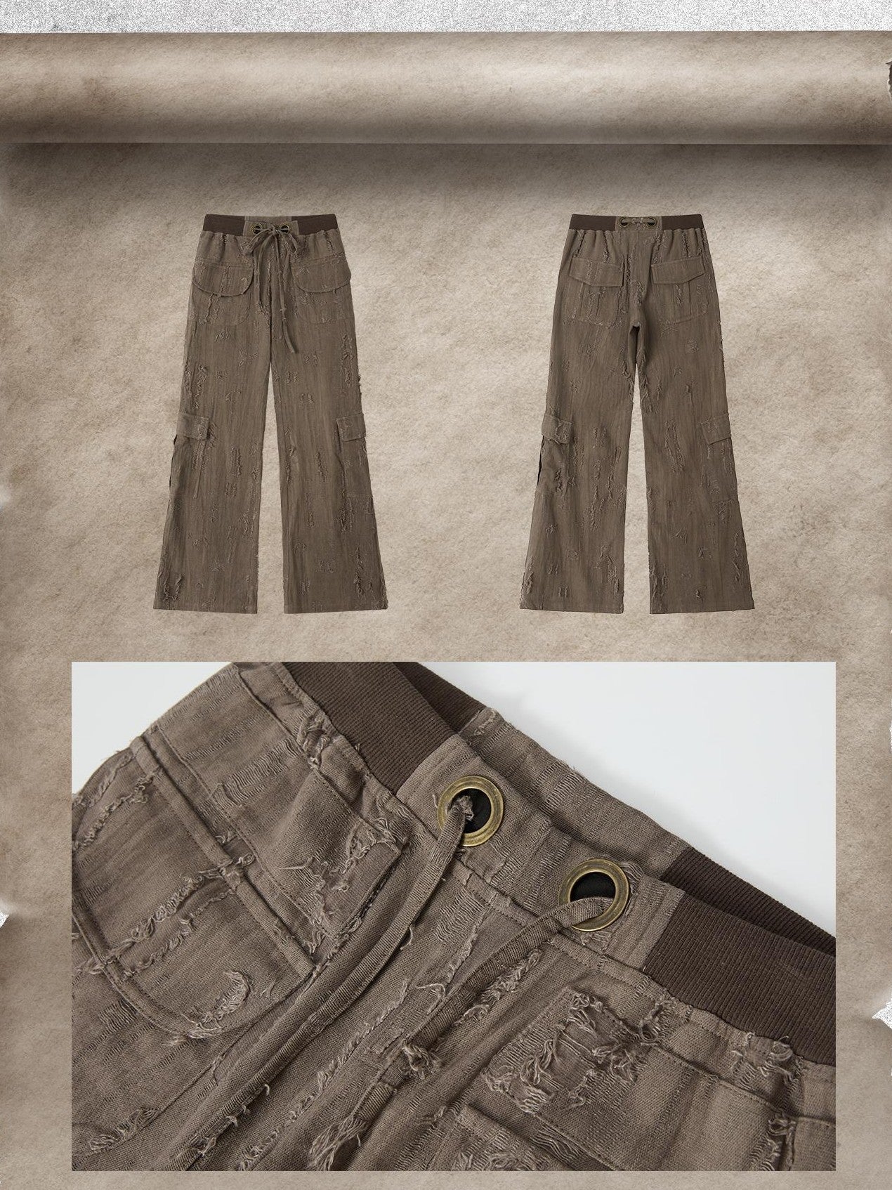 ALL iN plan Light Luxe Ripped Drawstring Mid Rise Women&