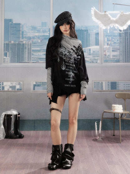 ALL iN plan Light Luxury Batwing Slanted Neck Soft Breathable Women Long Sleeve T-Shirts