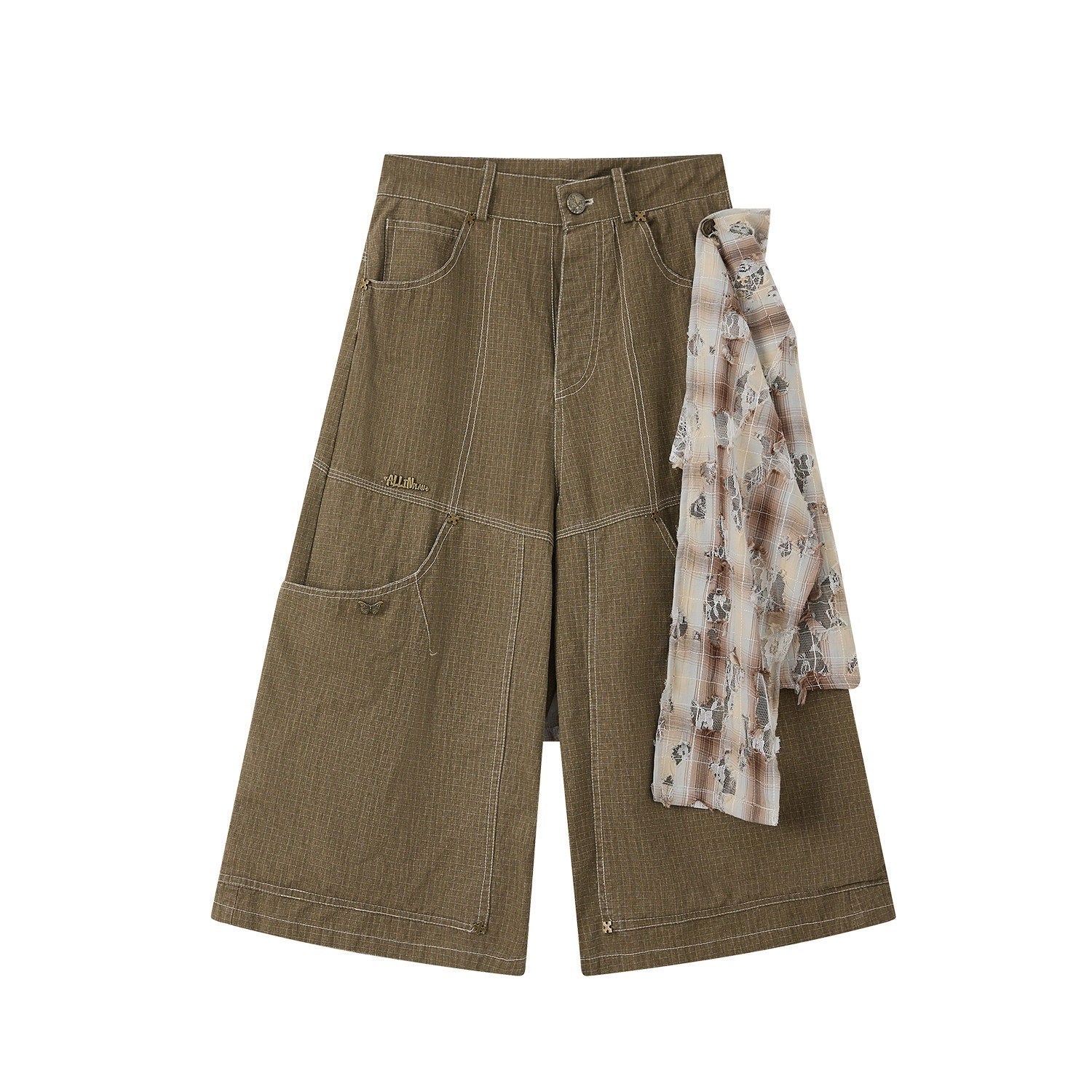 ALL iN plan Lightweight Cotton Casual Wide Leg Natural Waist Khaki Pants