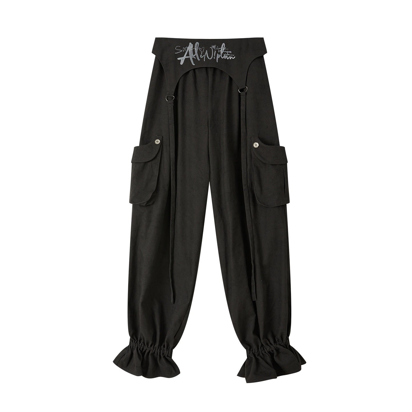 ALL_iN_plan_Lightweight_Double_Waistband_Tie_Multiple_Pockets_Cuffed_Women&