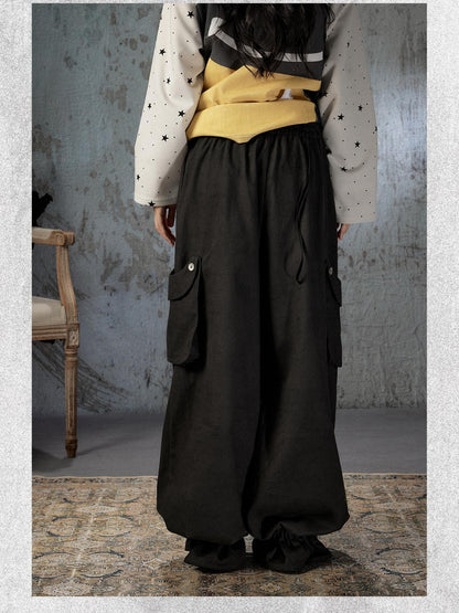 ALL iN plan Lightweight Double Waistband Tie Multiple Pockets Cuffed Women&