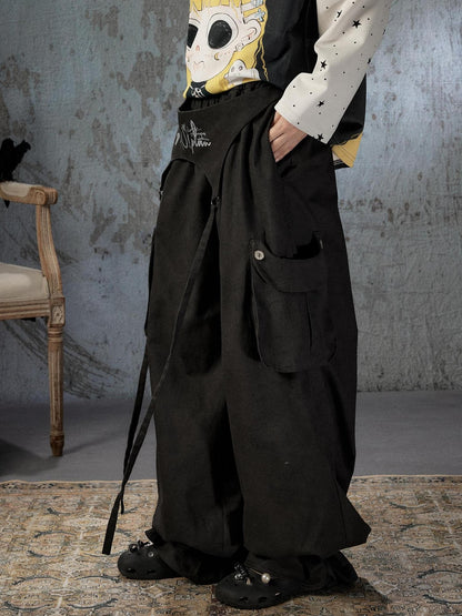 ALL iN plan Lightweight Double Waistband Tie Multiple Pockets Cuffed Women&
