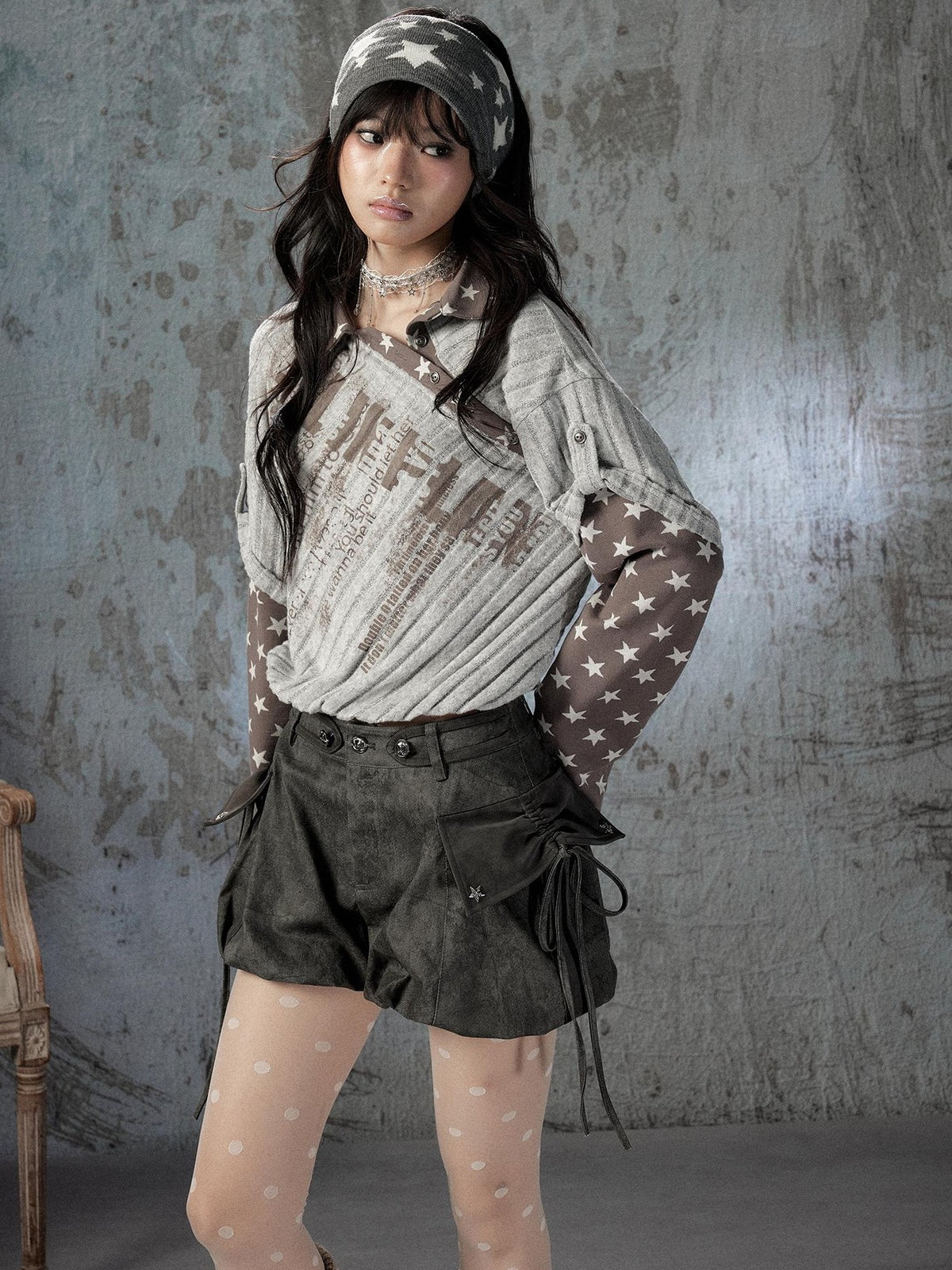 ALL iN plan Loose Fit Bubble Hem Cotton Women&
