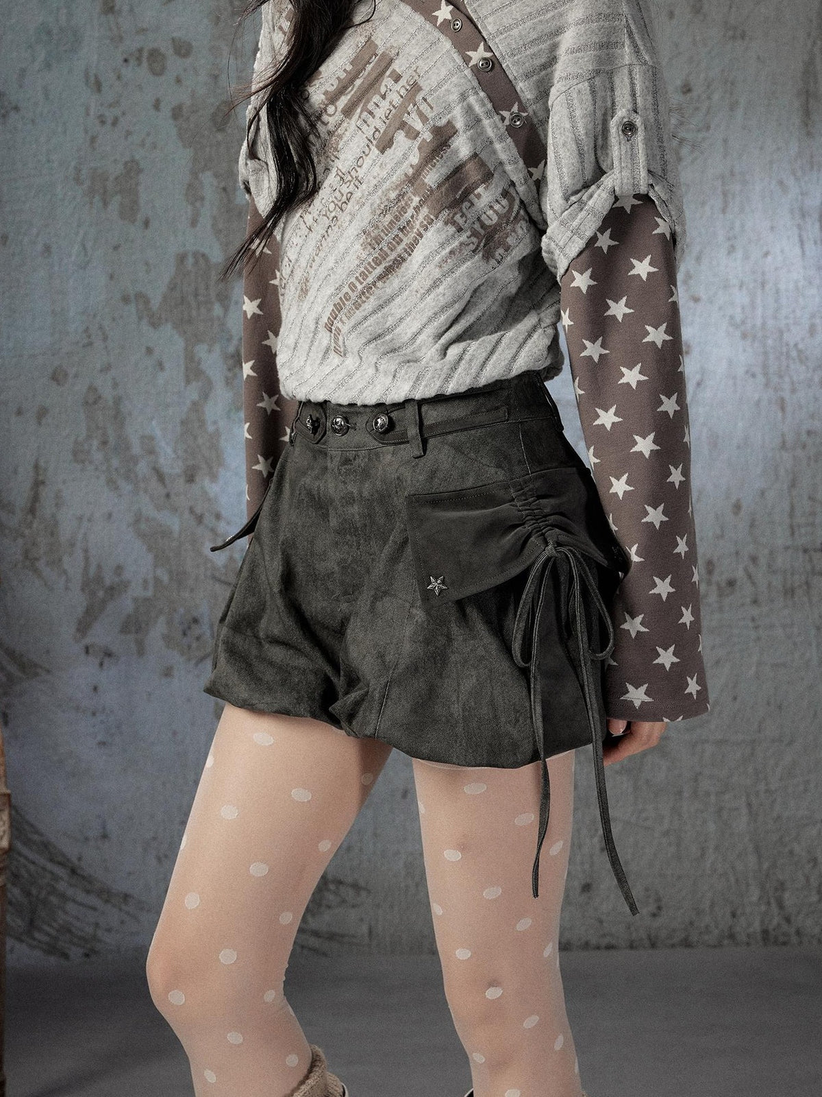 ALL iN plan Loose Fit Bubble Hem Cotton Women&