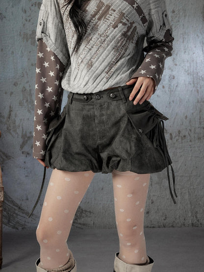 ALL iN plan Loose Fit Bubble Hem Cotton Women&