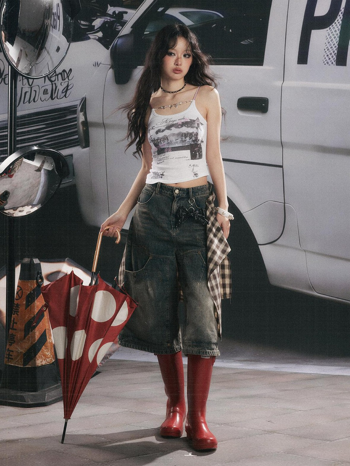 ALL iN plan Low Neck Bow Print Women&