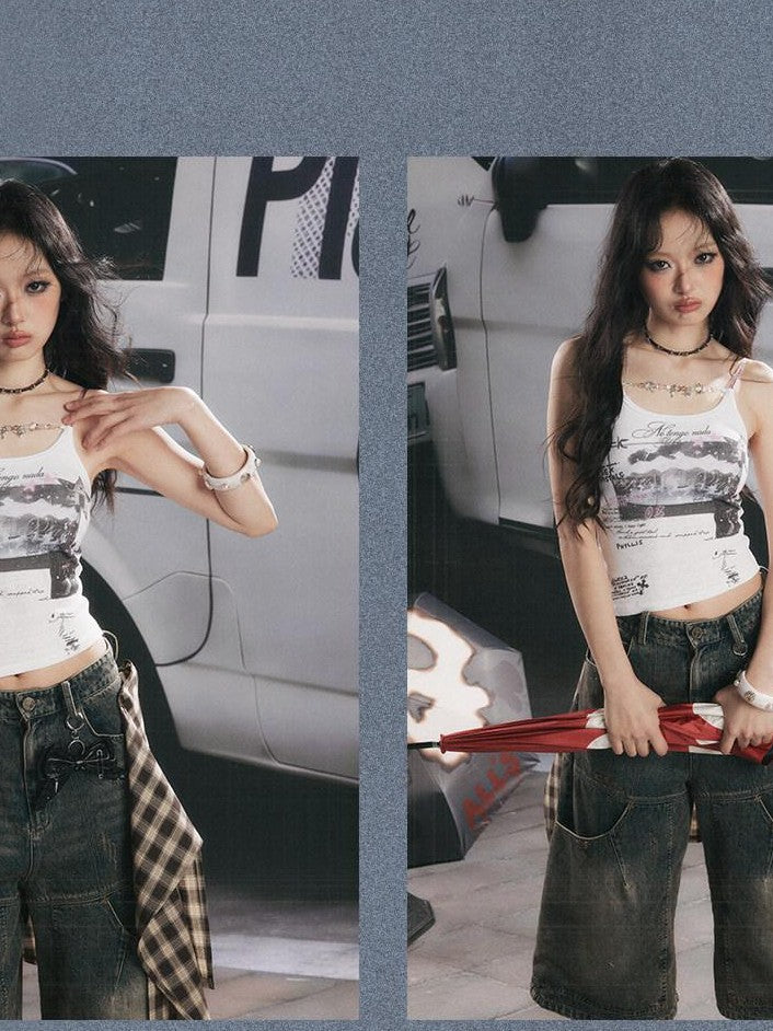 ALL iN plan Low Neck Bow Print Women&