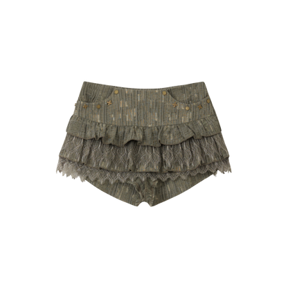 ALL_iN_plan_Low_Rise_Layered_Lace_Short_Skirt_In_Green_MISSTT