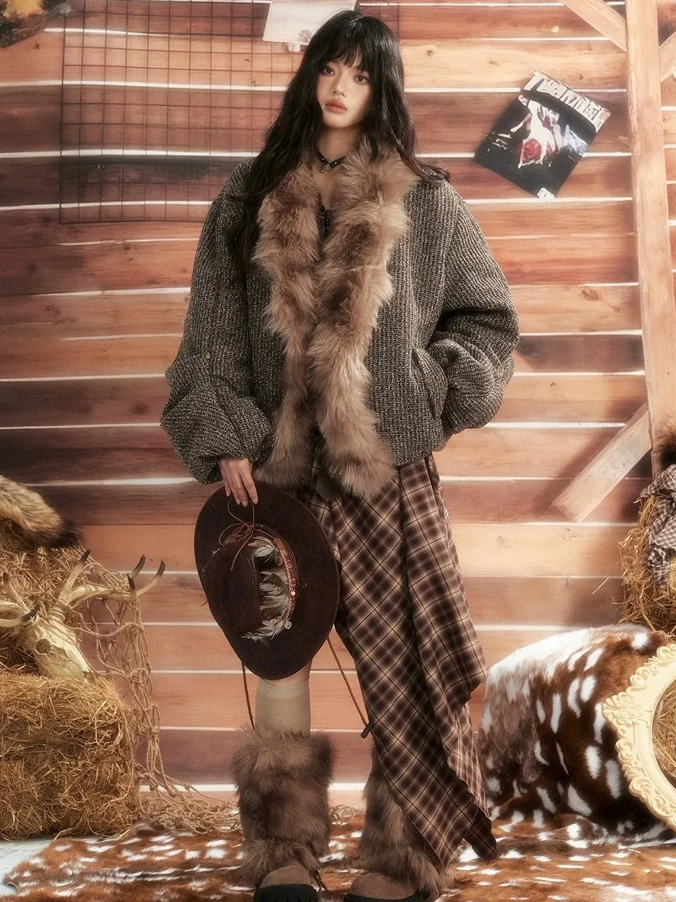 ALL iN plan Moonlight Hunter Heavyweight Fur Coat Jacket