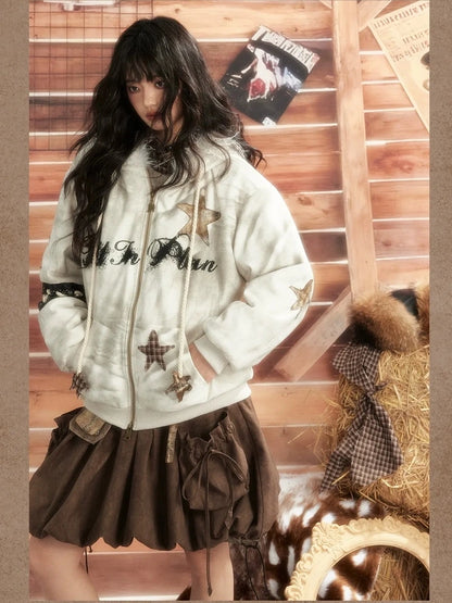 ALL iN plan Moonlit Hunter Star Print Hoodie Hoodies/Sweatshirt