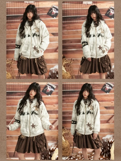 ALL iN plan Moonlit Hunter Star Print Hoodie Hoodies/Sweatshirt