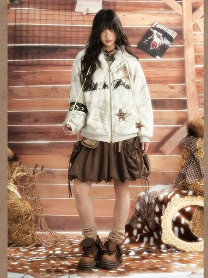 ALL iN plan Moonlit Hunter Star Print Hoodie Hoodies/Sweatshirt