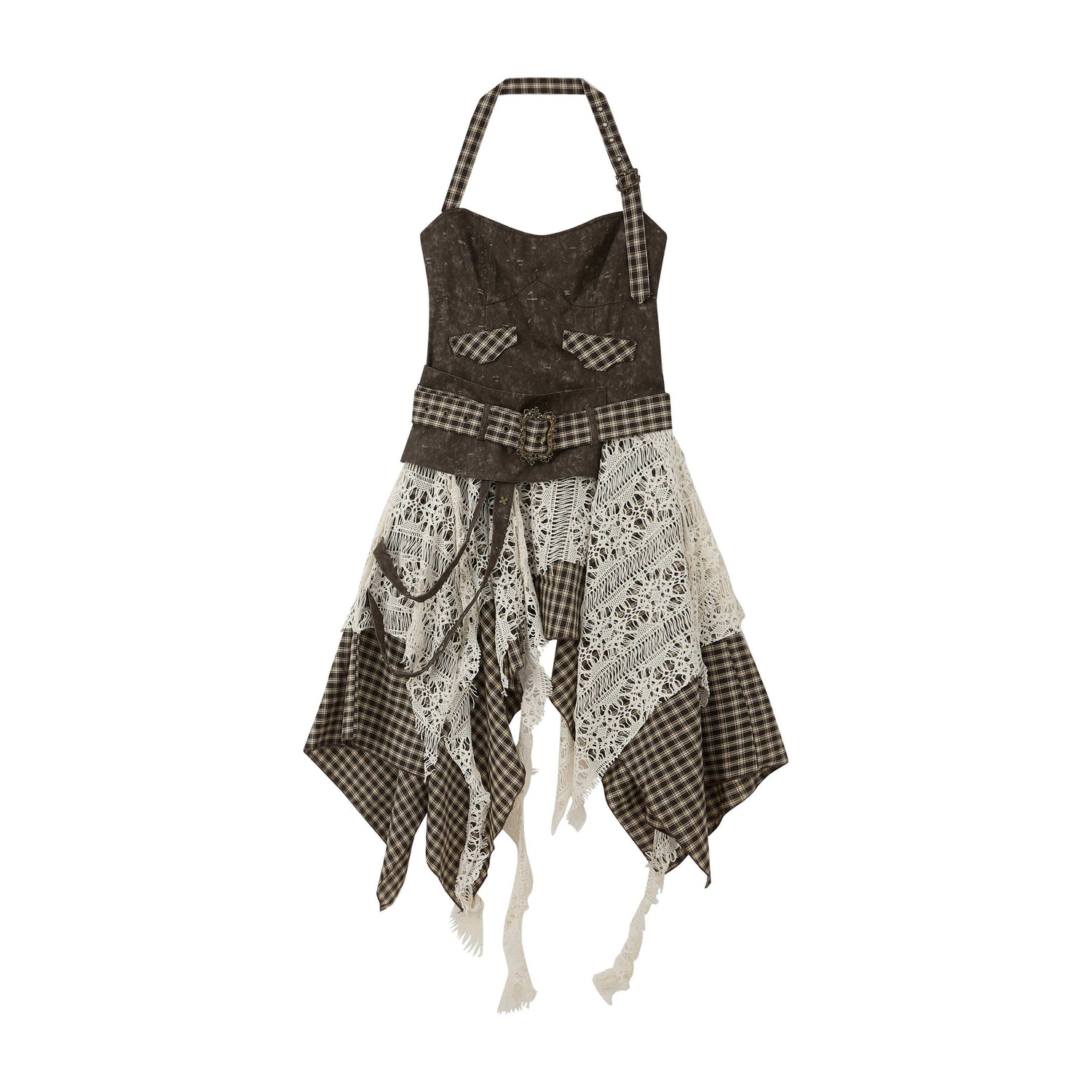 ALL_iN_plan_Plaid_Patchwork_Asymmetric_Tiered_Women&
