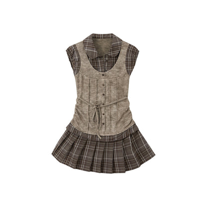 ALL_iN_plan_Plaid_Patchwork_Doll_Collar_Button_Pleated_Women&