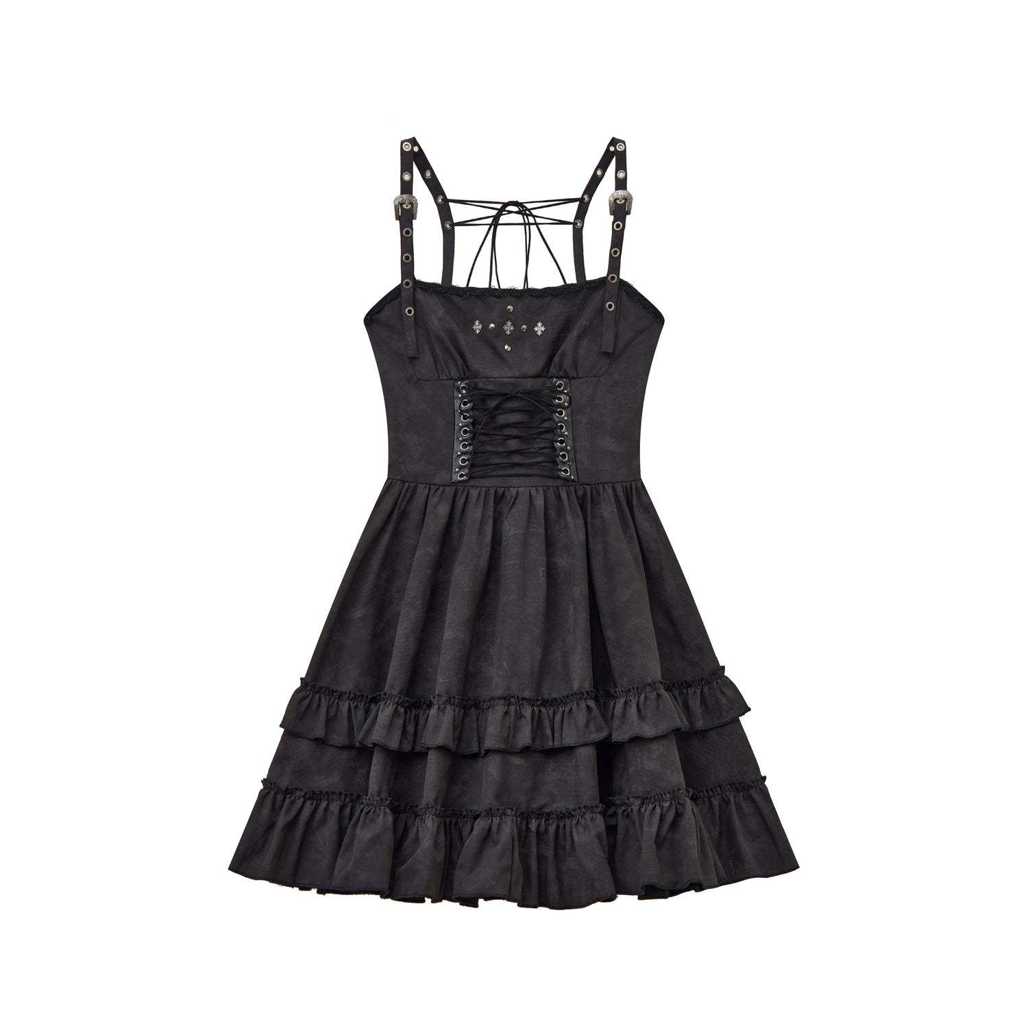 ALL_iN_plan_Punk_Lace_Up_Mini_Dress_with_Layered_Tulle_MISSTT