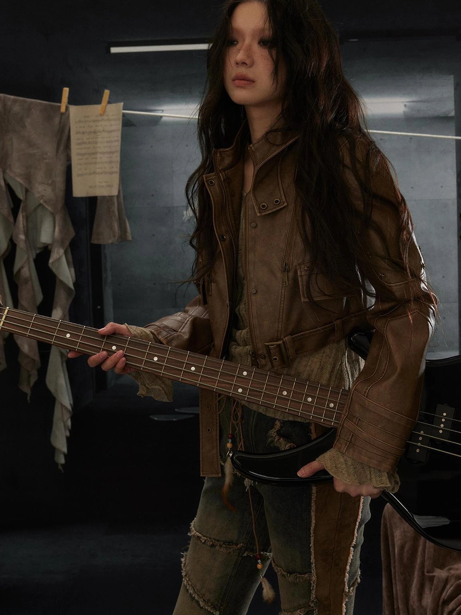 Punk Rock Quilted Riveted Biker Jacket