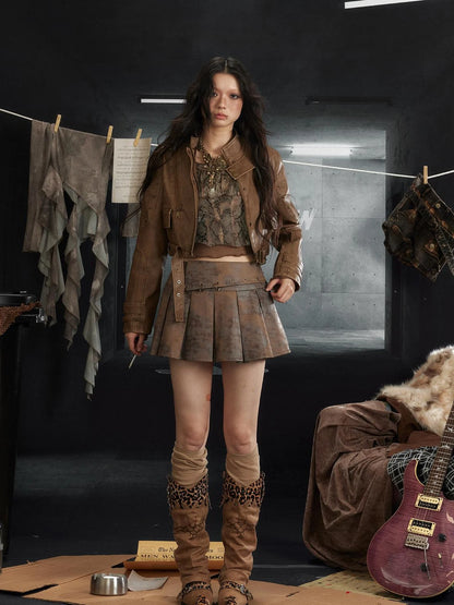Punk Rock Quilted Riveted Biker Jacket