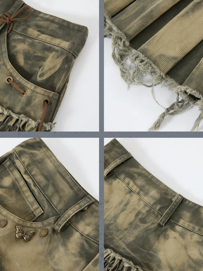 Resonant Edge 89hz Punk Welded Denim Mini Skirt