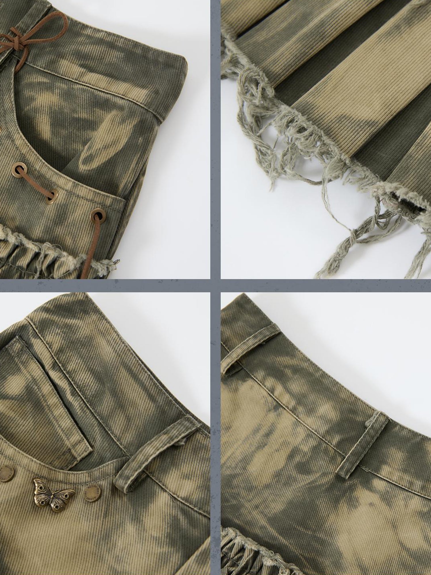 ALL iN plan Resonant Edge 89hz Punk Welded Denim Mini Skirt