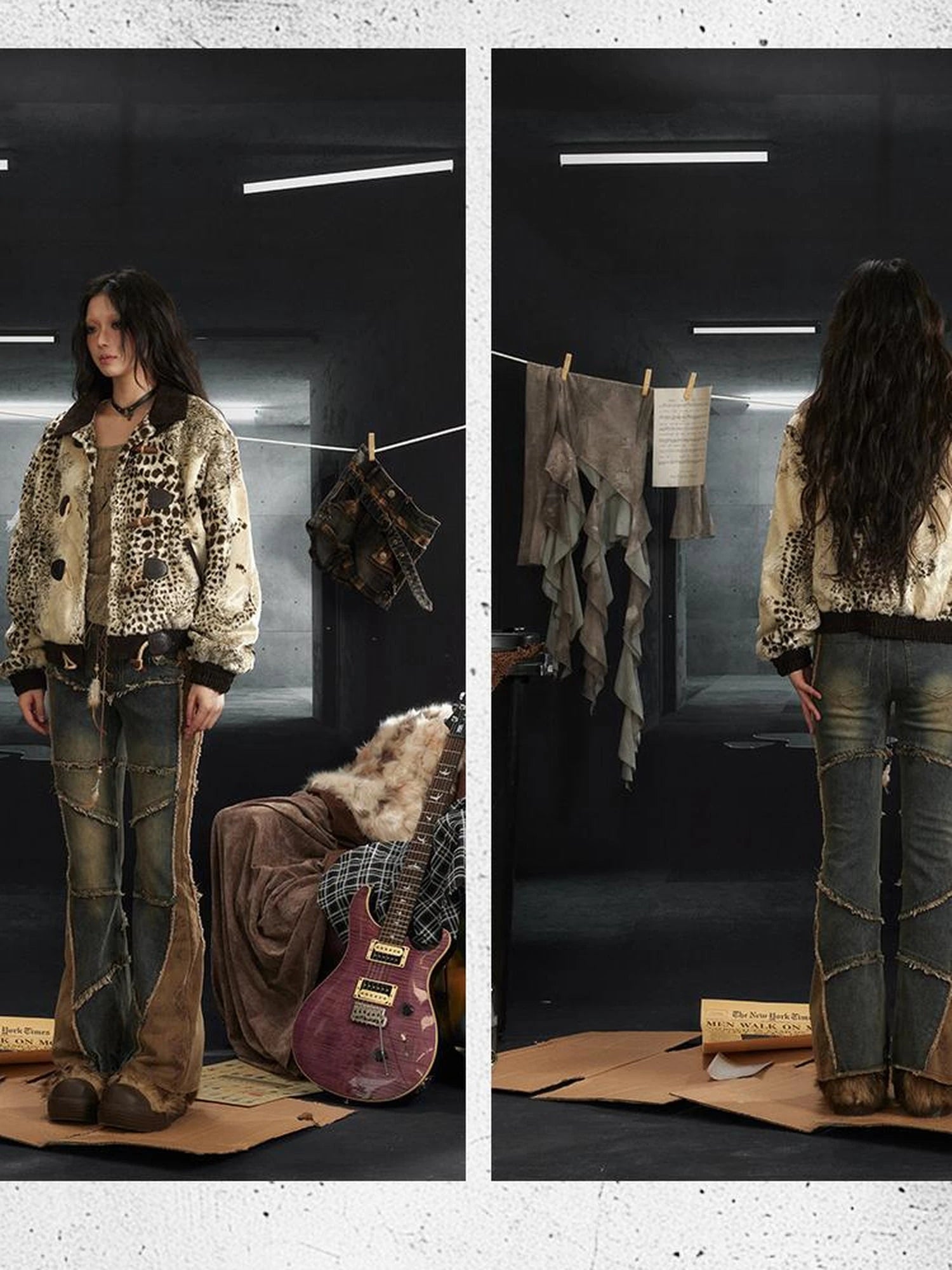 Rock Rebel Faux Fur Lined Hooded Coat