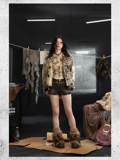 Rock Rebel Faux Fur Lined Hooded Coat