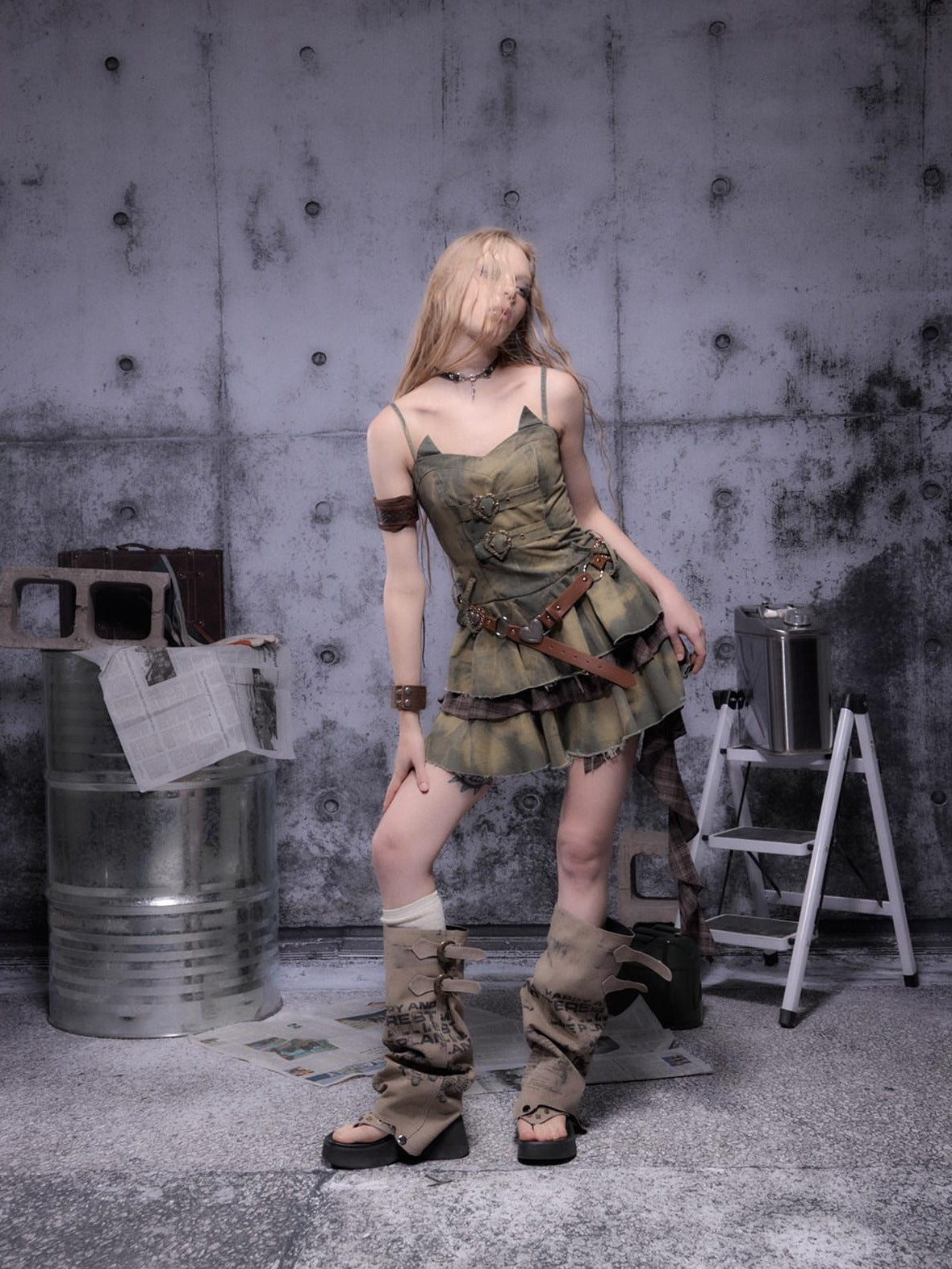 ALL iN plan Soft Cotton Blend High Waist Ruffle Vintage Camisole Everyday Slip Mini Dresses