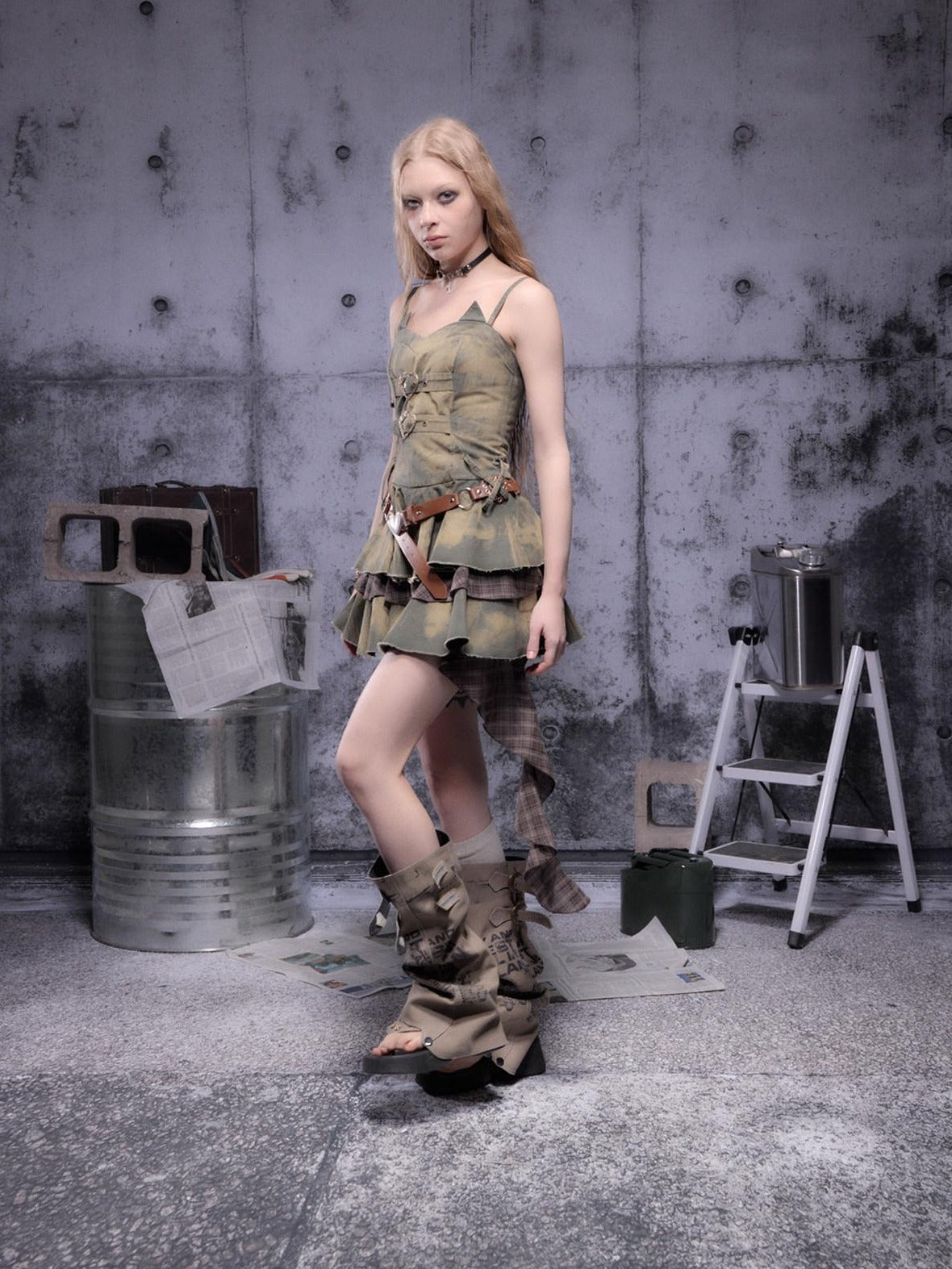 ALL iN plan Soft Cotton Blend High Waist Ruffle Vintage Camisole Everyday Slip Mini Dresses