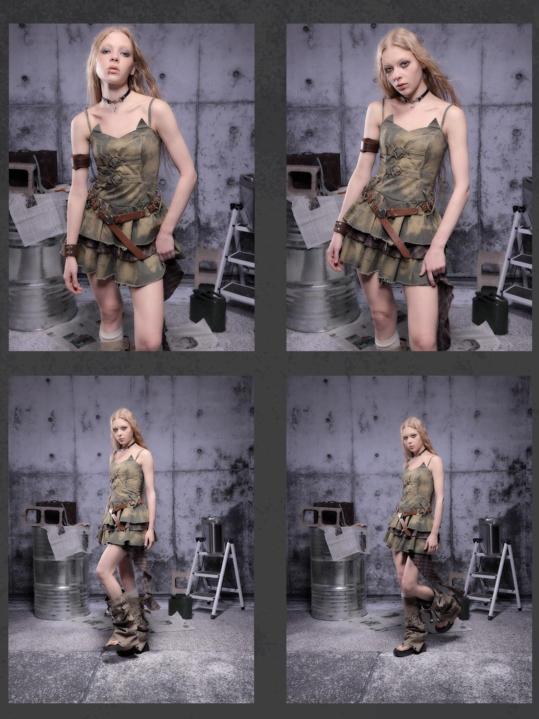 ALL iN plan Soft Cotton Blend High Waist Ruffle Vintage Camisole Everyday Slip Mini Dresses