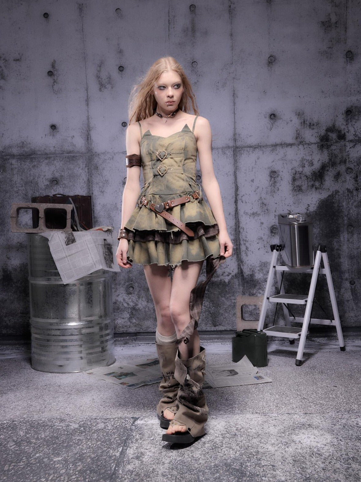 ALL iN plan Soft Cotton Blend High Waist Ruffle Vintage Camisole Everyday Slip Mini Dresses
