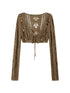 Steam Punk Knit Crop Top With Distressed Detail