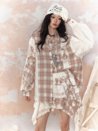 ALL iN plan Steam Punk Lace Up Sun Protection Shirt Jacket