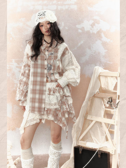 ALL iN plan Steam Punk Lace Up Sun Protection Shirt Jacket