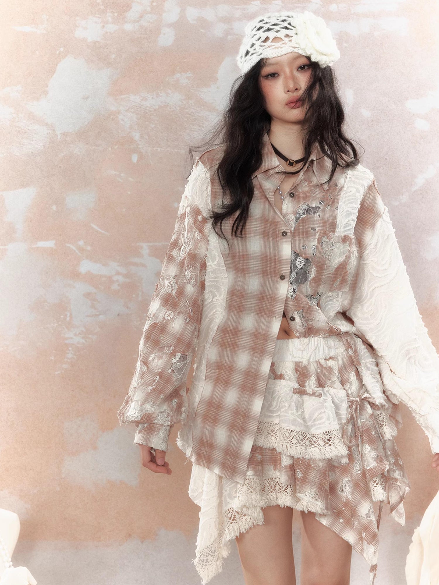ALL iN plan Steam Punk Lace Up Sun Protection Shirt Jacket