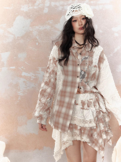 ALL iN plan Steam Punk Lace Up Sun Protection Shirt Jacket