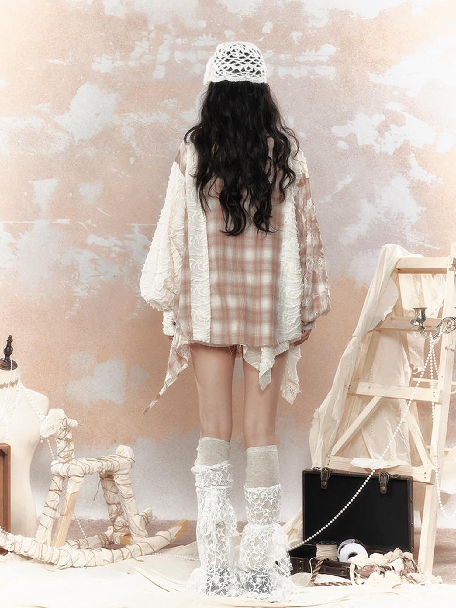 ALL iN plan Steam Punk Lace Up Sun Protection Shirt Jacket